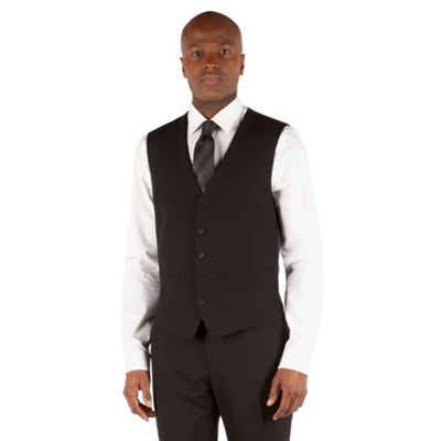 The Collection Black plain 5 button front waistcoat